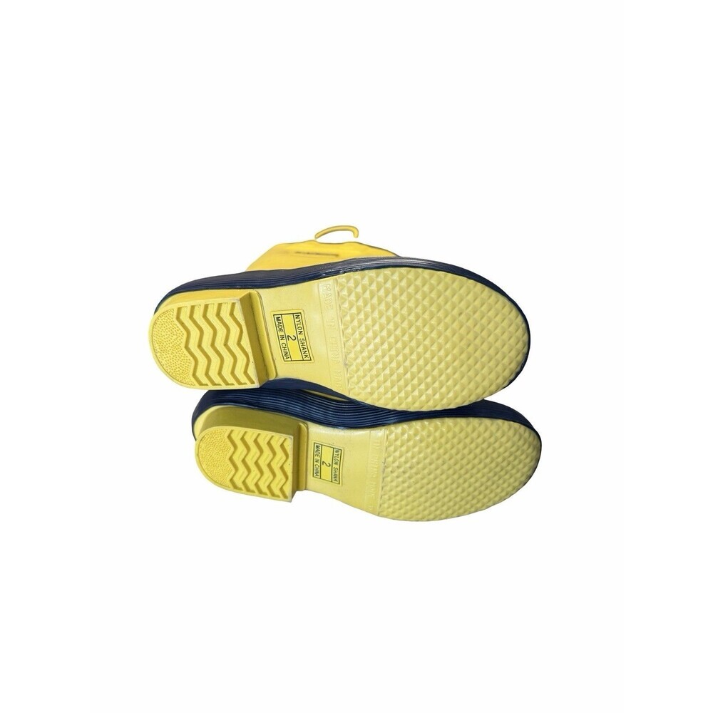 L.Bean Kids Puddle Stompers Rain Boots Size 2 Yellow Rubber Waterproof Durable - Picture 7 of 9
